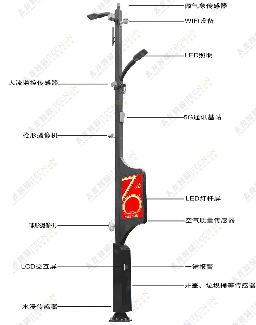 5G智慧燈桿/塔，5G智慧路燈